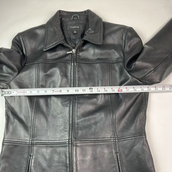 Colebrook Y2K Leather Jacket Womens L Zip Front Black Moto Soft Genuine - Picture 7 of 10